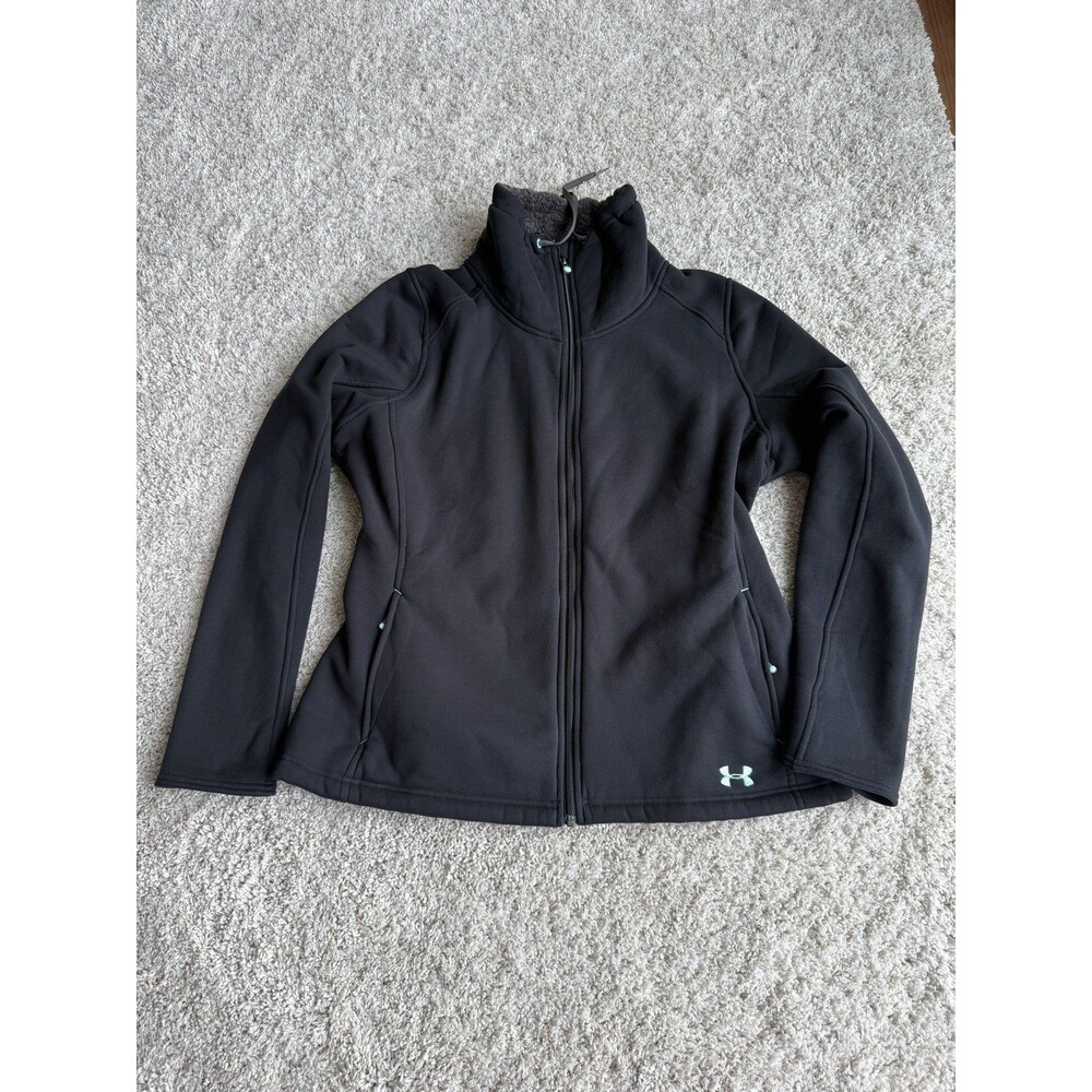 Under Armour MTN Black Full Zip Hooded Mid-Length Jacket Women's Semi-Fitted XL